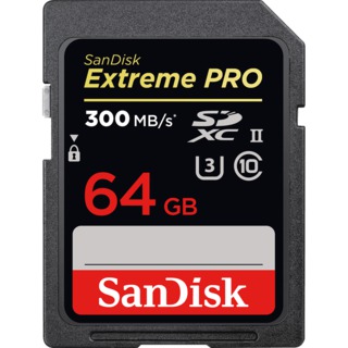 Карта памяти  SD  64 Gb Sandisk SDXC Extreme Pro, class 10, 300 Mb/s UHS-II (SDSDXPK-064G-GN4IN)