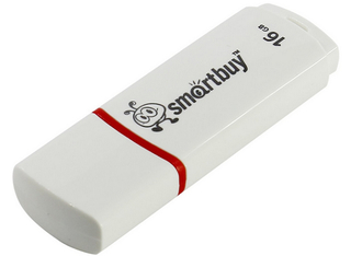 Накопитель  16Gb SmartBuy, USB 2.0, Crown White, белый