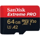 Карта памяти  Micro SD  64 Gb Sandisk Extreme Pro, 170Mb/s UHS-I A2 C10 V30 U3 (SDSQXCY-064G-GN6MA)