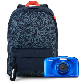 Цифровой фотоаппарат NIKON Coolpix W150 blue с рюкзаком
