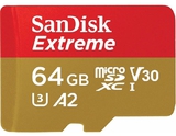 Карта памяти  Micro SD  64 Gb Sandisk Extreme Plus, 170Mb/ s UHS-I A2 C10 V30 U3, SDSQXBZ-064G-GN6MA