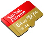 Карта памяти  Micro SD  64 Gb Sandisk Extreme, 160MB/s UHS-I A2 C10 V30 U3 (SDSQXA2-064G-GN6MA)