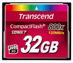 Модуль памяти  CompactFlash Card  32 Gb Transcend 800x TS32GCF800