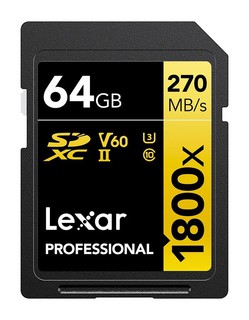 Карта памяти  SD  64 Gb Lexar SDXC Professional 1800x UHS-II 270/ 180Mb/ s, U3 V60