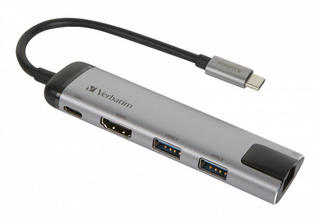 Многопортовый разветвитель USB-C Verbatim V USB-C Hub U3.1G1/ U3.0x2/ HDMI/ RJ45 (49141)